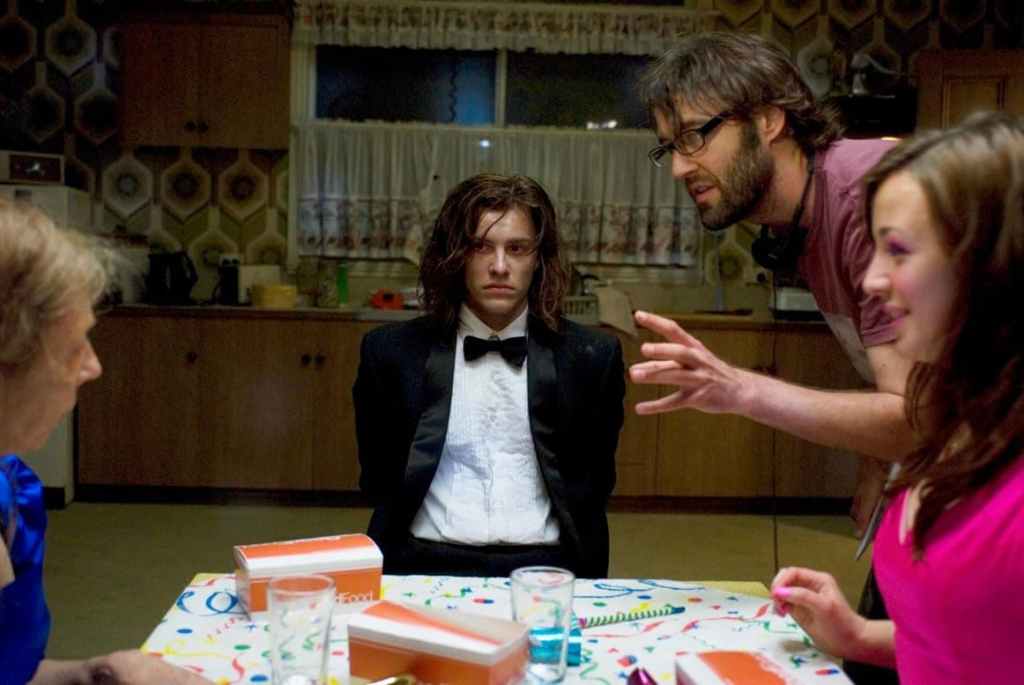 Director Sean Byrne talks with cast members Xavier Samuel, Robin McLeavy, and Anne Scott-Pendlebury